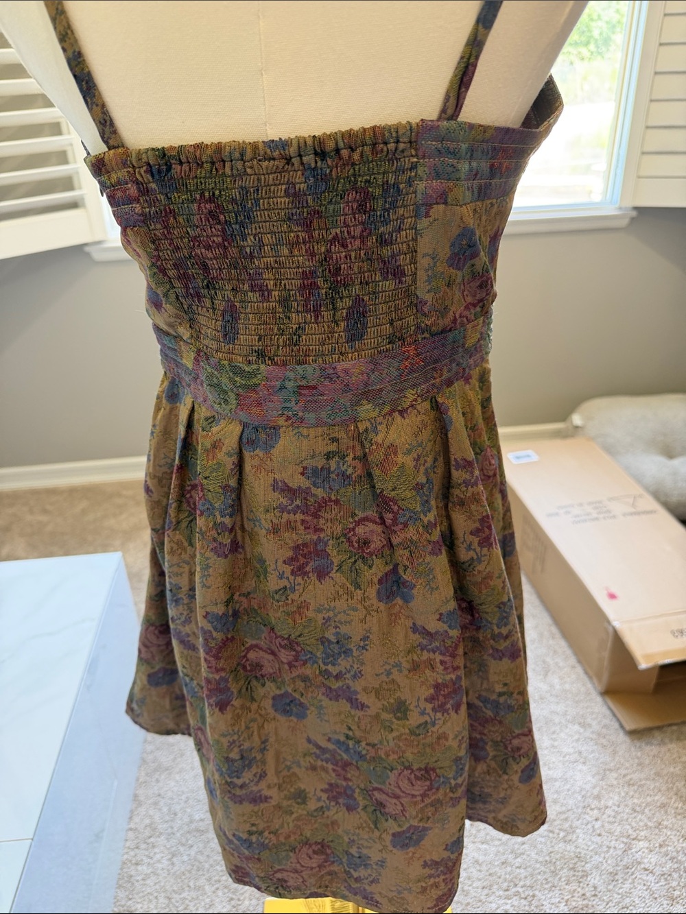 Free People Foiled Tapestry Dress ASO Elena Gilbert Vampire Diaries Corset Mini - Picture 5 of 8
